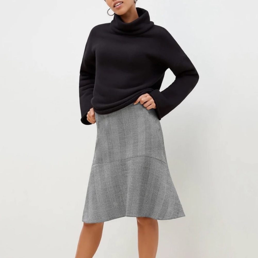 MM Lafleur Gray Textured A-Line Skirt